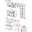 Ver imagem 4 de Armário de Cozinha Compacta Modulada com Gabinete para Pia Paris Multimóveis Mp2227 Rustic/branco