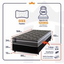 Ver imagem 4 de Conjunto Cama Box Espuma Miami Cinza Solteiro 88x188x62
