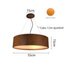 Ver imagem 2 de Pendente Cilíndrico Madeira Natural Slim 55cm Classic Lar 1108