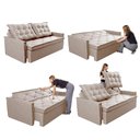 Ver imagem 7 de Sofá Sem Caixa Retrátil e Reclinável 1,85m Cama inBox Flat Linho Bege Claro