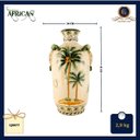 Ver imagem 3 de Vaso Decorativo Cerâmica Craquelada Pintado À Mão Palmeiras Ilha 45cm Columbus Gold