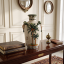 Ver imagem 2 de Vaso Decorativo Cerâmica Craquelada Pintado À Mão Palmeiras Ilha 45cm Columbus Gold