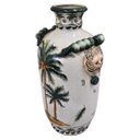 Ver imagem 5 de Vaso Decorativo Cerâmica Craquelada Pintado À Mão Palmeiras Ilha 45cm Columbus Gold