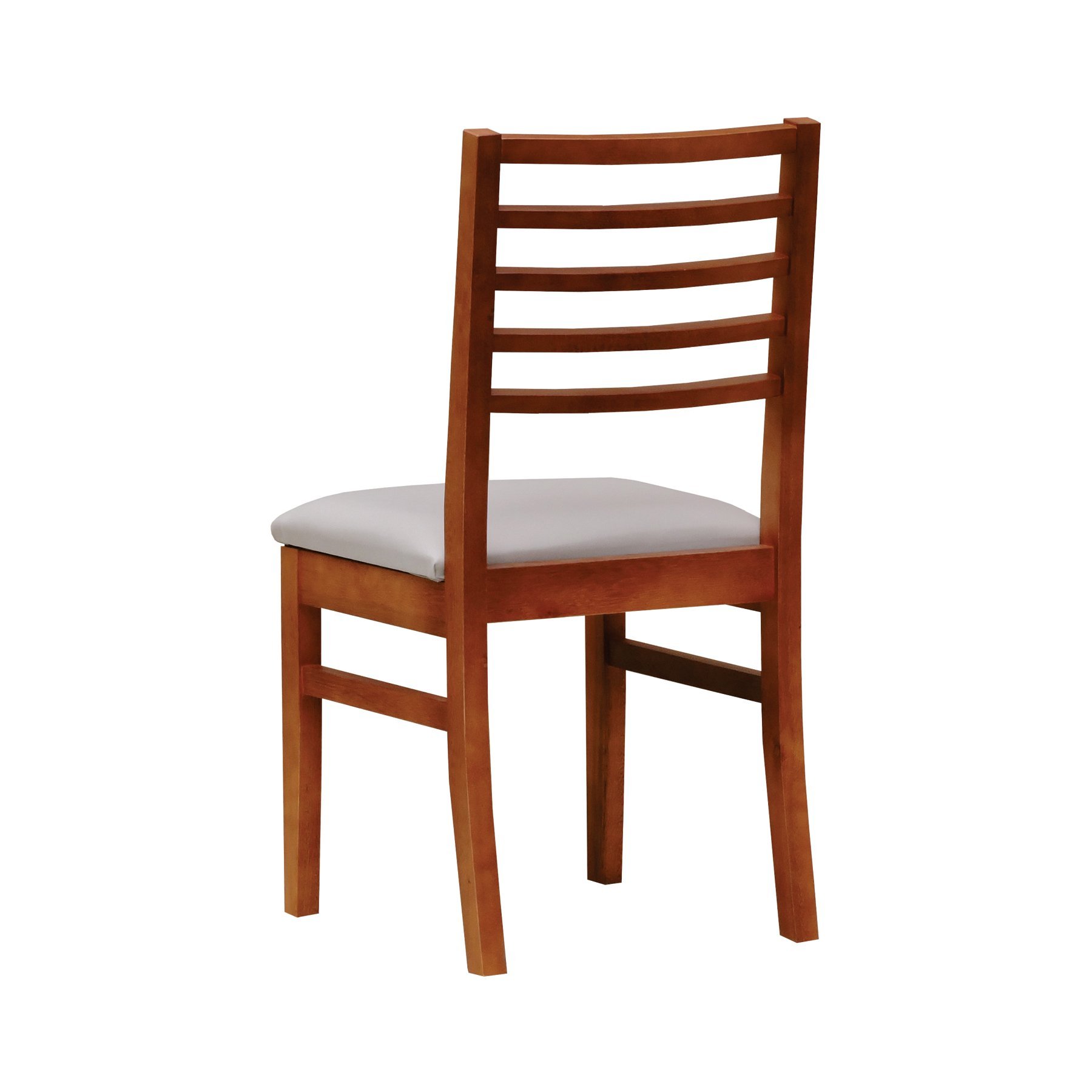 Cadeira Denver Madeira Maciça Encosto Ripado Assento Estofado - Amêndoa Linho Bege - 3