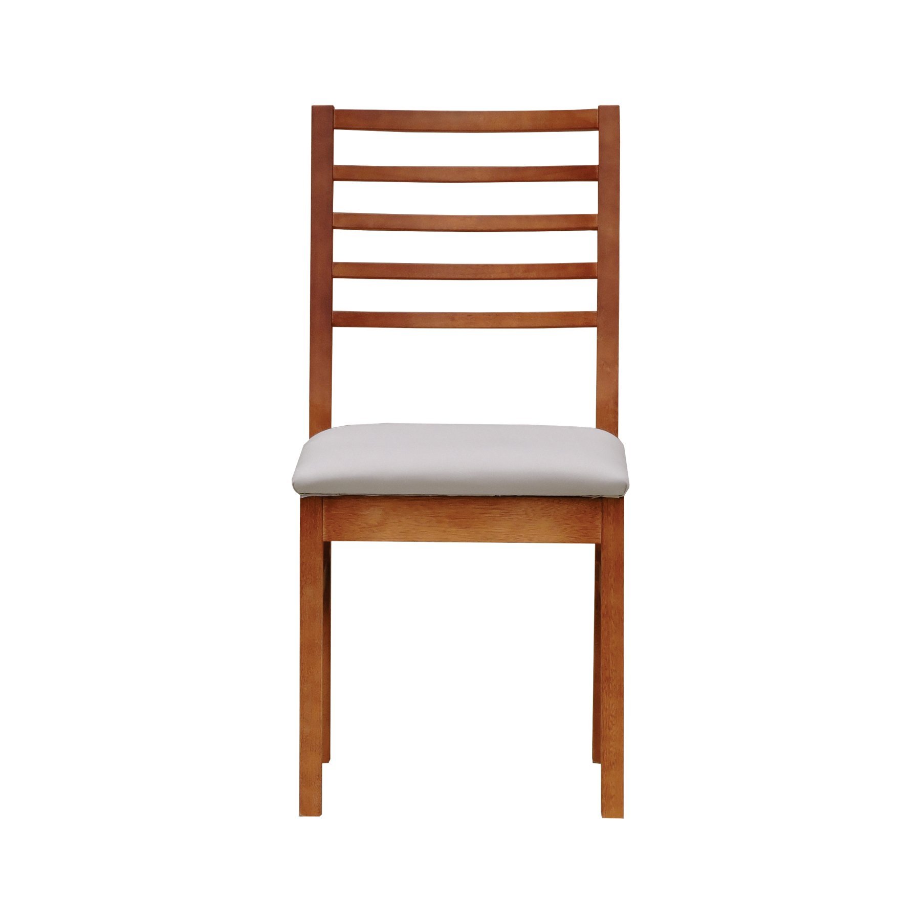 Cadeira Denver Madeira Maciça Encosto Ripado Assento Estofado - Amêndoa Linho Bege - 4