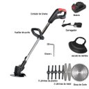 Ver imagem 4 de Cortador Aparador de Grama Planta Gramado Portatil Sem Fio Jardim Quintal Erva Daninha Galho Limpeza