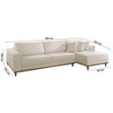 Ver imagem 3 de Sofá Cronos 03 Metros Chaise Lado Direito Meu Sofá Online A302 Linho Branco