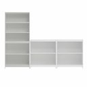 Ver imagem 4 de Conjunto para Escritório com Armário e Balcão 8 Portas 5 Prateleiras 252cm Branco - Decibal Móveis
