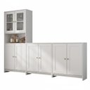 Ver imagem 2 de Armário de Cozinha com Balcão e Paneleiro 8 Portas 5 Prateleiras Americano 252cm Cor Branco -