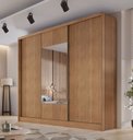 Ver imagem 2 de Guarda Roupa Casal com Espelho 3 Portas 8 Gavetas - Arezzo Plus-Cumaru - Móveis Novo Horizonte