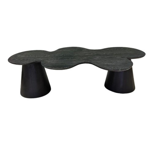 Mesa de Centro Cone Orgânica Splash 120x65 Cm Tampo Ébano Base Ébano Cor Preto