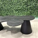 Ver imagem 3 de Mesa de Centro Cone Orgânica Splash 120x65 Cm Tampo Ébano Base Ébano Cor Preto