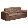 Sofá Gravataí 3 Lugares (L: 230cm) Retrátil e Reclinável C/ Molas Suede Aveludado Caramelo MS Estofa - 4