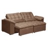 Sofá Gravataí 3 Lugares (L: 230cm) Retrátil e Reclinável C/ Molas Suede Aveludado Caramelo MS Estofa - 3