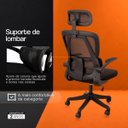Ver imagem 3 de Cadeira Presidente Legacy Ergonômica Tela Mesh Apoio Cabeça até 120kg Preto