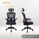 Ver mais imagens de Cadeira Presidente Legacy Ergonômica Tela Mesh Apoio Cabeça até 120kg Preto
