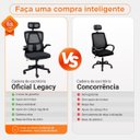 Ver imagem 7 de Cadeira Presidente Legacy Ergonômica Tela Mesh Apoio Cabeça até 120kg Preto