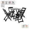 Jogo de Mesa 70x70 C/4 Cadeiras com Furo para Ombrelone Preto - Móveis Britz - 3