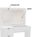 Ver imagem 3 de Penteadeira Bahia 2 Gavetas 1 Porta e Led - Branco