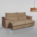 Ver imagem 2 de Sofa Retratil e Reclinavel Roma 290cm Kc Rei de Casa Veludo Bege