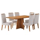 Ver imagem 2 de Conjunto Sala de Jantar Talento Mesa 160x80cm e 6 Cadeiras Iza Mel/bege - Casa Giulia
