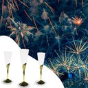 Ver imagem 4 de Kit Descartáveis para Comemorações Taça Champanhe e Prato Refeição 12 Peças Silverplastic