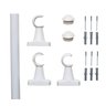Kit varão para cortina 2,20mts branco 28mm compacto sala / quarto - 2