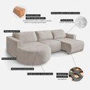 Ver imagem 7 de Sofá Retrátil e Reclinável 5 Lugares 292cm com Chaise Encantus Cappuccino