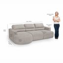 Ver imagem 3 de Sofá Retrátil e Reclinável 5 Lugares 292cm com Chaise Encantus Cappuccino