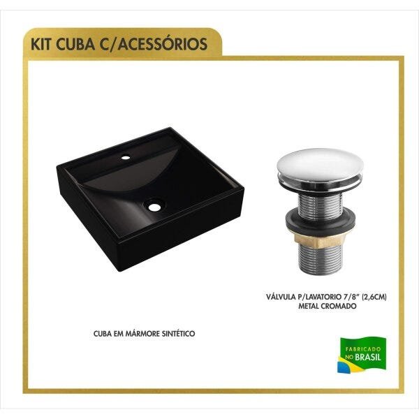 Cuba Quadrada Q39 com Válvula Click Ravena Compace - 3