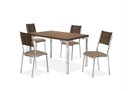Ver imagem 1 de Mesa de Jantar Inovare Cr 1,20x0,80 MDP-4 Cadeira Junco Cr - Junco - Tampo Nogal