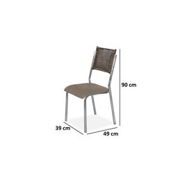 Mesa De Jantar Inovare CR 1,20X0,80 MDP-4 Cadeira Junco CR - Junco - Tampo Nogal - 3