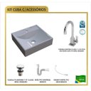Ver imagem 3 de Kit Cuba Q39 Torneira Luxo 1195 Metal Válvula Click 1 Polegada G Sifão Pvc Flexível Compace