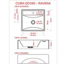 Ver mais imagens de Cuba Q39w Ravena com Torneira Luxo e Válvula Click com Sifão e Flexível Compace