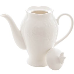 Bule Porcelana Lyor Branco 1l New Bone Butterfly Flower Mesa Posta Café Chá - 3