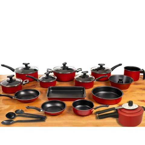 Conjunto Panelas 17 Pc Antiaderente Panela Pressão 2 L