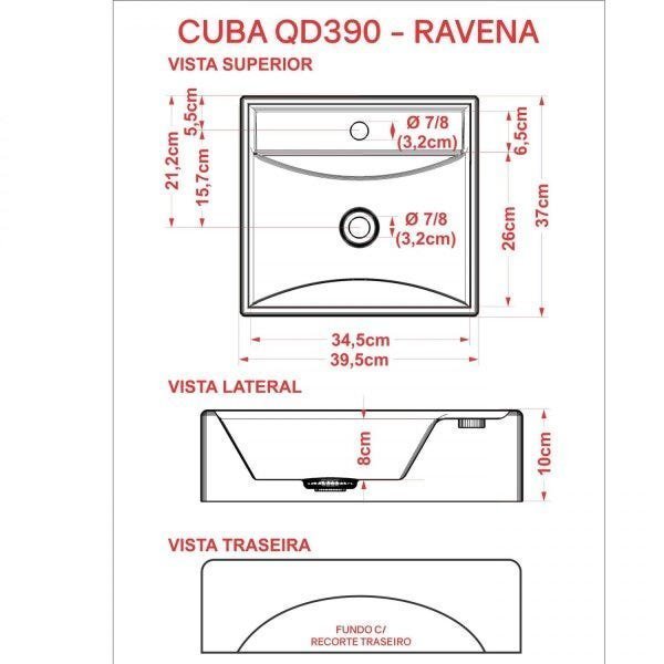 Kit Cuba Q39 Torneira Luxo 1195 Metal Válvula Click 1 Polegada G Sifão Pvc Flexível Compace - 8