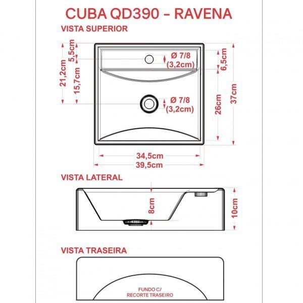 Kit Cuba Q39 Torneira Luxo 1195 Metal Válvula Click 1 Polegada G Sifão Pvc Flexível Compace - 8