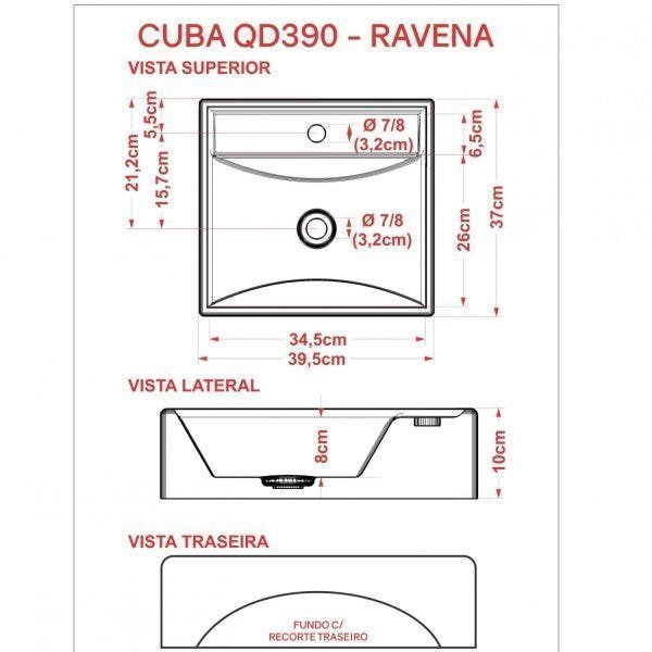 Kit Cuba Q39 Torneira Luxo 1195 Metal Válvula Click 1 Polegada G Sifão PVC Flexível Compace - 8