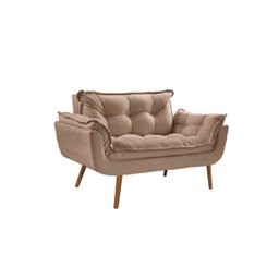 Poltrona Decorativa Sofá Namoradeira 2 Lugares Opalla Capuccino - 2