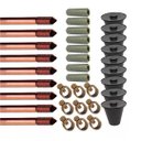 Ver imagem 1 de Kit 9 Haste Terra 5/8 X2,4m C/rosca Prolonga + Luvas
