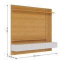 Ver imagem 4 de Painel para TV até 70 Polegadas com 3 Portas e 2 Prateleiras Multimóveis Crcol-PTV032 Madeirado/