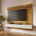 Ver imagem 1 de Painel para TV até 70 Polegadas com 3 Portas e 2 Prateleiras Multimóveis Crcol-PTV032 Madeirado/