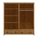 Ver imagem 3 de Conjunto Quarto: Guarda-roupa 4 Portas, Escrivaninha 2 Gavetas Topázio Freijó Madeira Pinus - Finest
