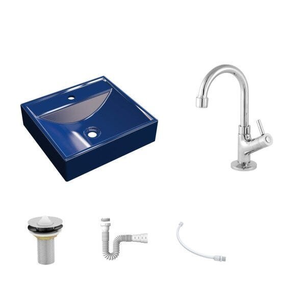 Kit Cuba Q39 Torneira 1198 Metal Válvula 1 Polegada Sifão Pvc Flexível Compace - 2