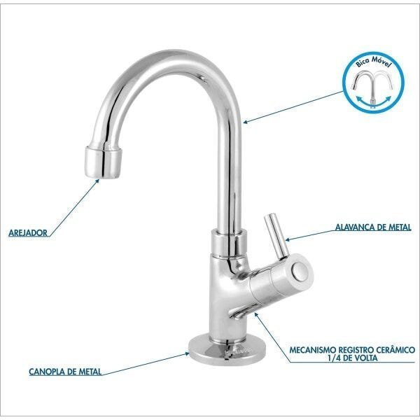 Kit Cuba Q39 Torneira 1198 Metal Válvula 1 Polegada Sifão Pvc Flexível Compace - 10