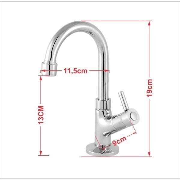 Kit Cuba Q39 Torneira 1198 Metal Válvula 1 Polegada Sifão Pvc Flexível Compace - 9