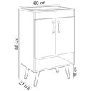 Ver imagem 4 de Balcão Gabinete para Banheiro com Pés 60cm Ramona B06 Branco Carvalho - Lyam Decor