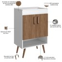 Ver imagem 3 de Balcão Gabinete para Banheiro com Pés 60cm Ramona B06 Branco Carvalho - Lyam Decor