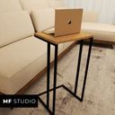 Ver imagem 1 de Mesa de Apoio Notebook - Estilo Industrial Mf Studio Ricori Nativo Preto